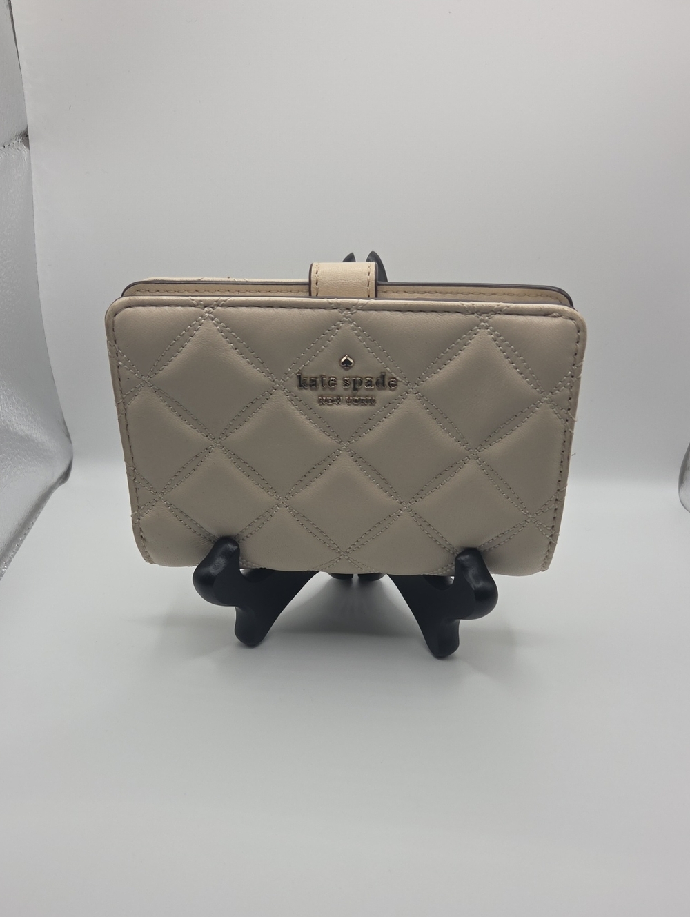 kate spade Cream Quilted Leather Snap Wallet